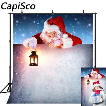 

Capisco photography backdrops Merry Christmas Santa Claus Present Brick Wall Winter snow Vinyl Photo Background Studio Prop