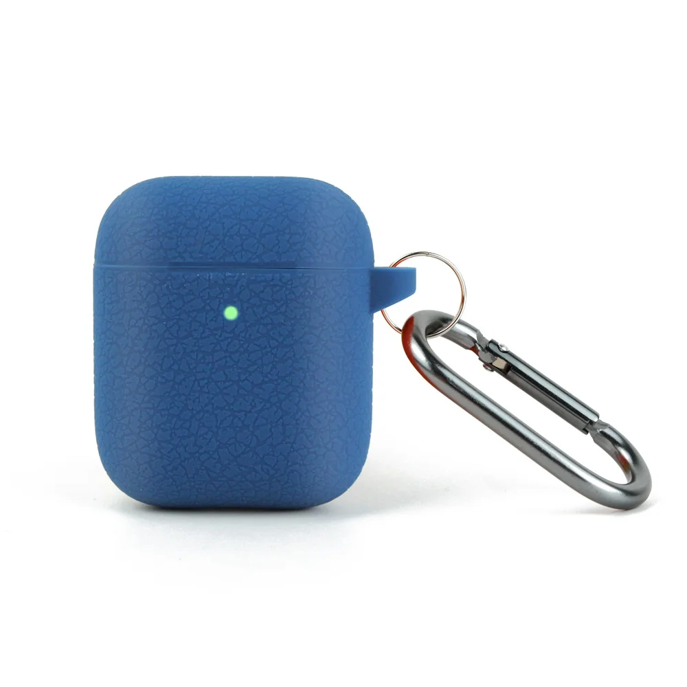 Earphone Case For Airpods 1 2 Silicon Protective Bag Cover with Hook Wireless Bluetooth Earphone Box For Apple Airpods 1 2 Cases
