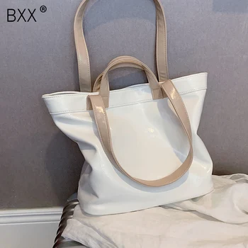 

[BXX] PU Leather Bags For Women 2020 Elegant Solid Color Crossbody Shoulder Handbags Female Travel High Capacity Totes HN145