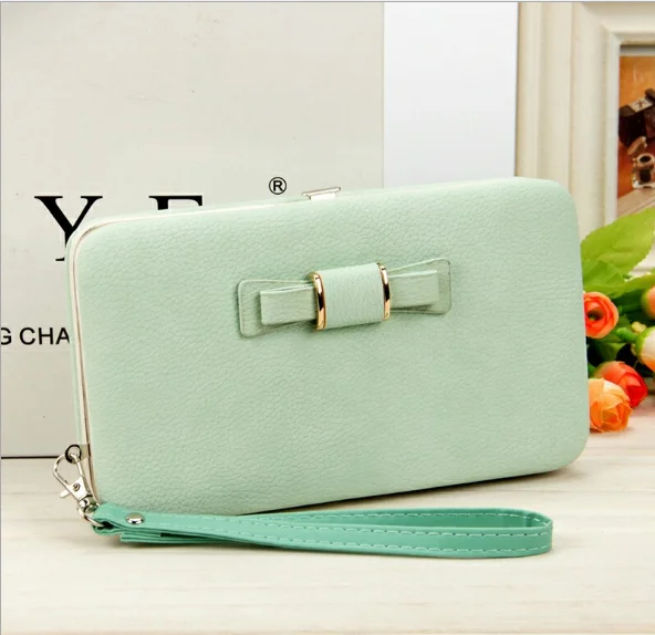 3light green Женский кошелек, сумка для мобильного телефона, фирменный дизайн, Женский кошелек из искусственной кожи, длинные женские кошельки и кошельки, женский тонкий держатель для карт, кошелек - Цвет: 3light green