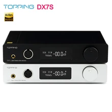TOPPING DX7s 2* ES9038Q2M 32 бит/768 K DSD512 полный сбалансированный ЦАП и усилитель для наушников XMOS(XU208)+ OPA1612 USB/OPT/AES/коаксиальный вход