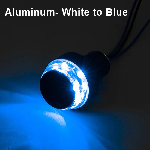 Aluminum Blue CNC мотоциклетные указатель поворота светодиодный Руль конец мигалка Универсальный 22 мм желтый индикатор заглушка для рукоятки сигнальный светильник 12V основная боковая лампа поворотники для мотоцикла - Цвет: Aluminum Blue
