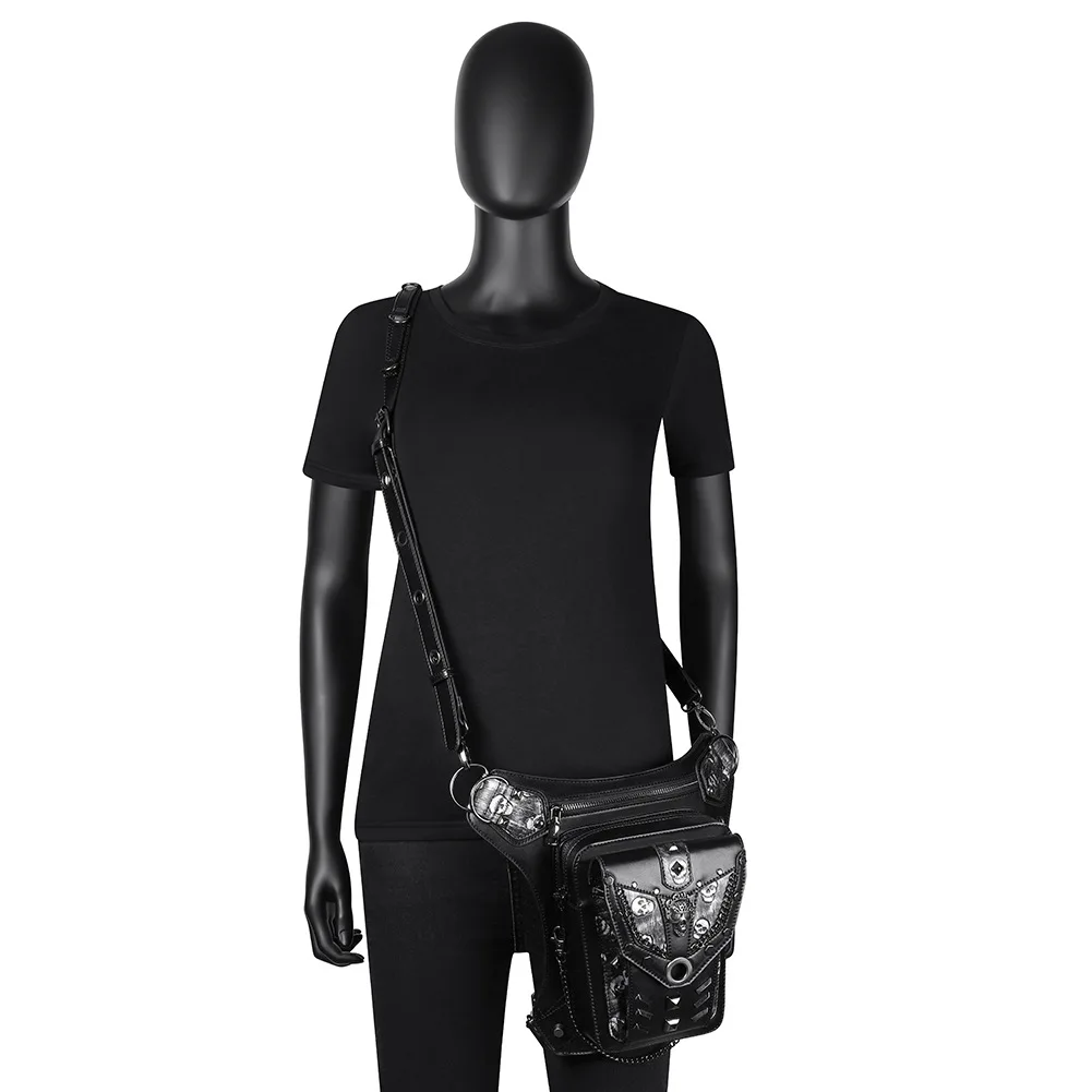 Punk Skull Rivet Waist Bag 12