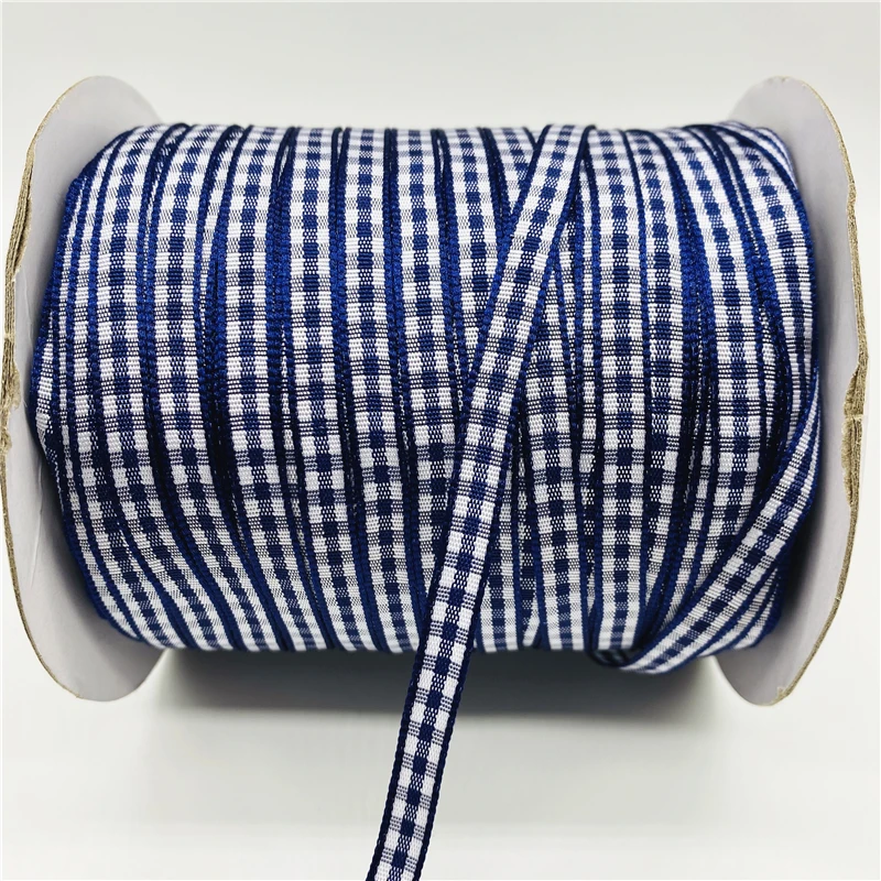 5yards/Lot 6mm Plaid Ribbon Grid Printed Ribbon Home Wedding Christmas Decorations DIY Gift Wrapping
