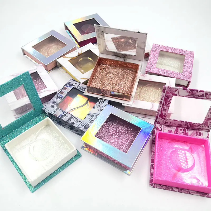 NEW Eyelash Packaging Box 10/50 pcs Empty Lash with Tray Square Case 10mm-25mm Mink Lashes Eyelashes Package | Красота и здоровье