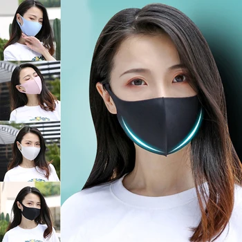 

2020 Ice silk cotton Mouth Mask Breathable Unisex Face Mask Reusable Face Shield Black White Pink Blue Mouth Mask