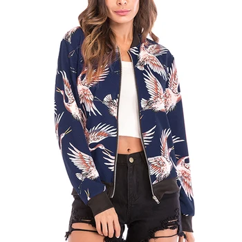 

New Fashion Retro Floral Print Women Short Spring Autumn Jacket O-Neck Long Sleeve Slim Women Jacket Zipper Jacket Plus Size