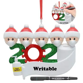 

2020 Personalized Family Quarantine Christmas Ornament kit DIY Name Blessing Christmas Tree Hanging Pendant Creative Gift #4W