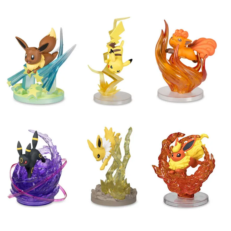 

6Pcs Set Pokemon Anime Collections Model Dolls Cartoon Vulpix Eevee Flareon Umbreon Jolteon Action Figure Toys Kids Gifts