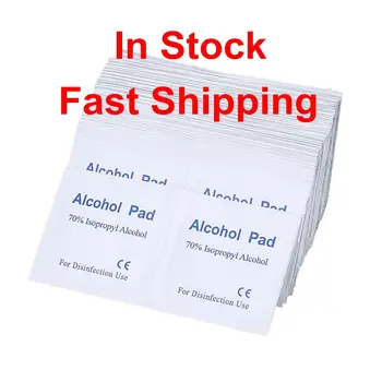 

100pcs/lot 70% Portable Alcohol Prep Swap Pad Wet Wipe for Antiseptic Skin Cleaning Care Jewelry Mobile Phone Home Clean Makeup