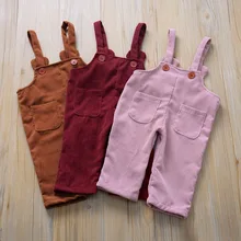 Детские комбинезоны, осенние детские комбинезоны, однотонные вельветовые штаны для мальчиков, однотонный цветной нагрудник, штаны-шаровары, одежда для девочек