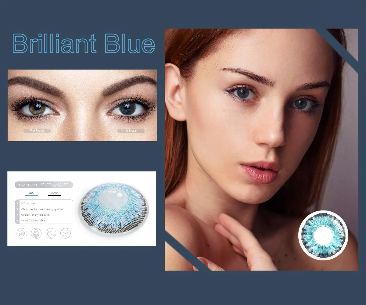 2pcs/pair 3 Tone Series Colored Contact Lenses Colored Lenses for Eyes Vibrant Contacts with