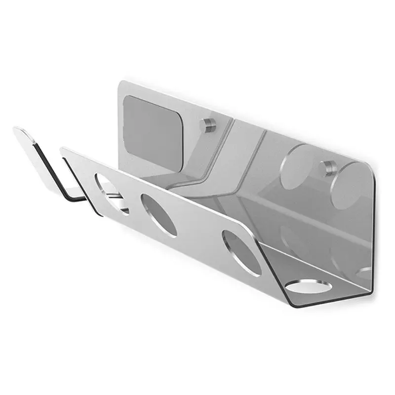 Silver Настенный держатель для фена для ванной комнаты органайзер для хранения трех насадок держатель - Цвет: Silver