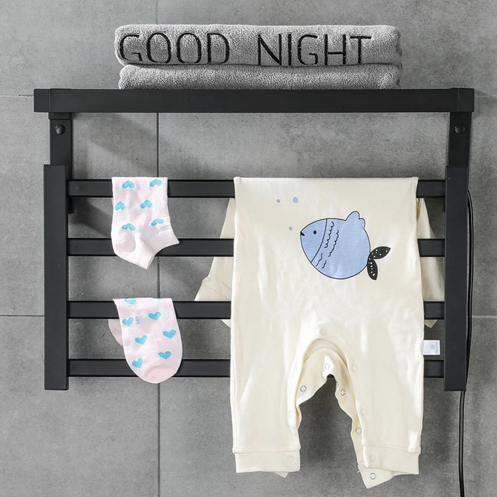 

55W Intelligent Thermostatic Electric Heating Towel shelf rack Carbon Fiber Heating Household Towel Rack warm towel shelf