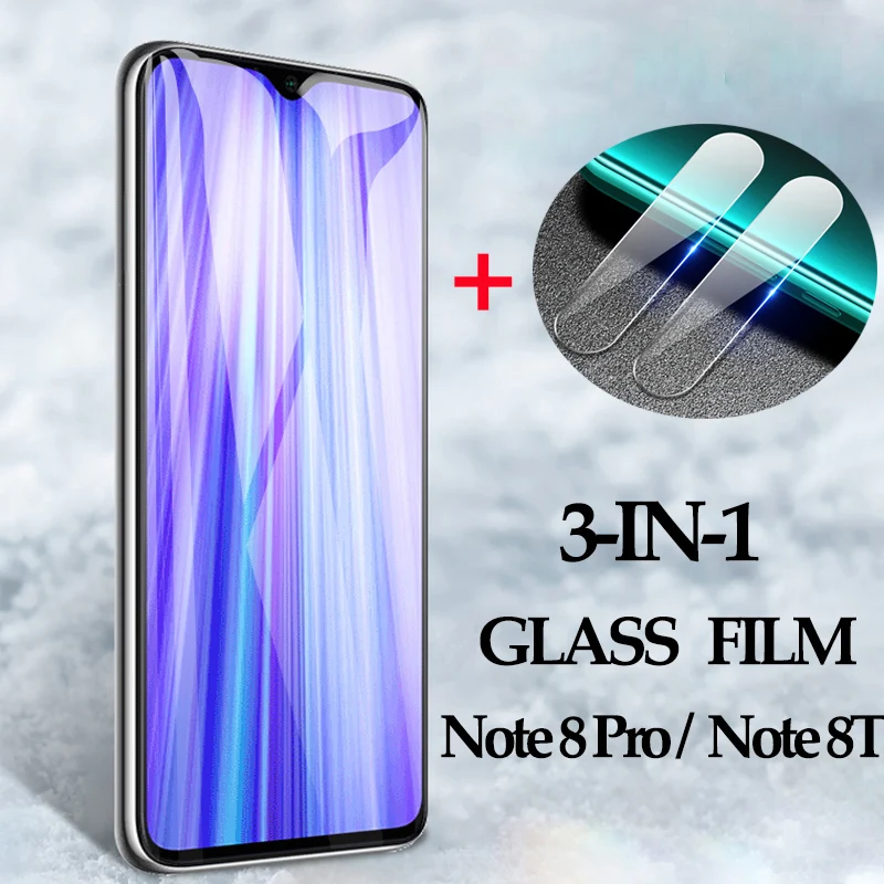 3 в 1 Стекло Камера Redmi Note 8T закаленное защитная пленка для Xiaomi 8 Pro T Безопасности