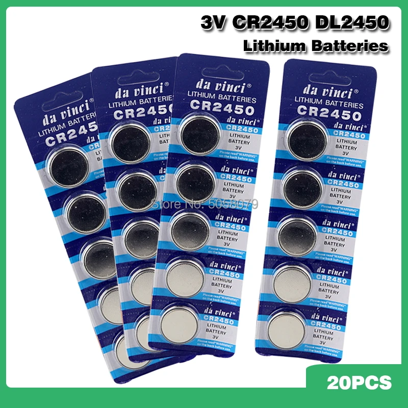 20pcs Lowest Price 3V CR2450 Lithium Batteries Replacement DL2450