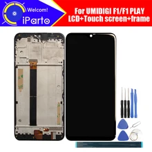 Tela lcd 6.3 polegadas umidigi f1, + digitalizador touch screen + montagem da moldura 100%, lcd + digitalizador de toque original para jogo umidigi f1