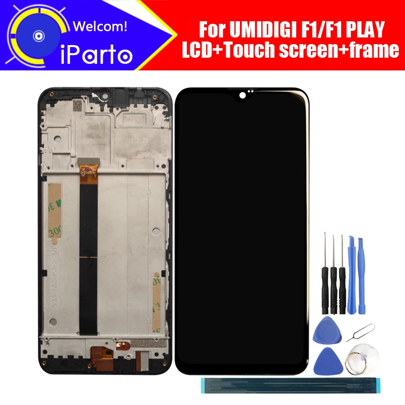 Pаспродажа 6,3 дюймов UMIDIGI F1 ЖК дисплей + сенсорный экран дигитайзер + рамка в сборе 100% Оригинальный ЖК + сенсорный дигитайзер для UMIDIGI F1 PLAY