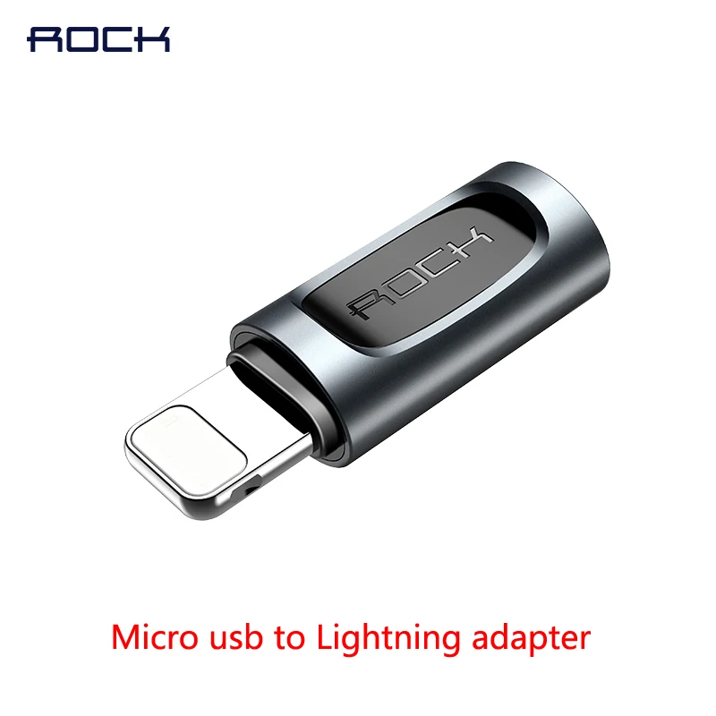 Rock для Micro usb к lightning адаптер конвертер для iPhone 11 xs xr 8 7 6s plus 5 ipad зарядное устройство Зарядка 8 pin тип c