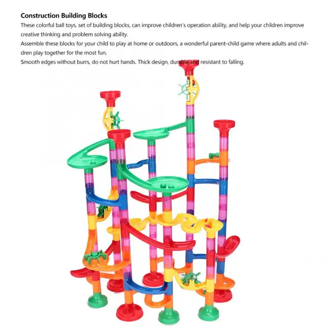 109PCS DIY Track Building Pipe Blocks For Children Ball Circuit Marble Race Run Maze Balls Building Blocks Toys Educational Toys 3