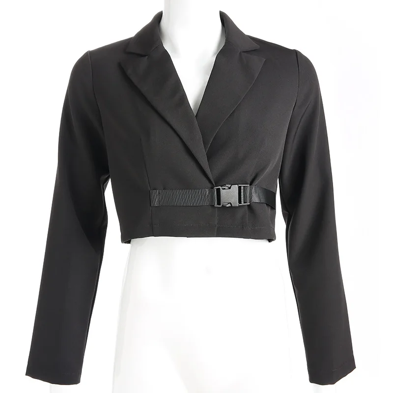 

YYXZ Spring Western Style Fashion Slim Solid Color Thin Fabric Long Sleeve SML Notched Camel Woman Short Blazers Lady Suit