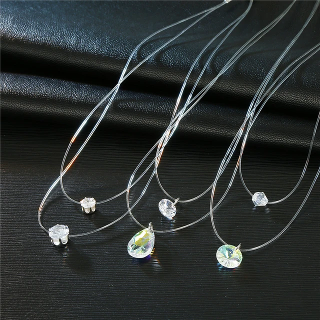 Invisible Transparent Fishing Line Chain Necklace - Chain