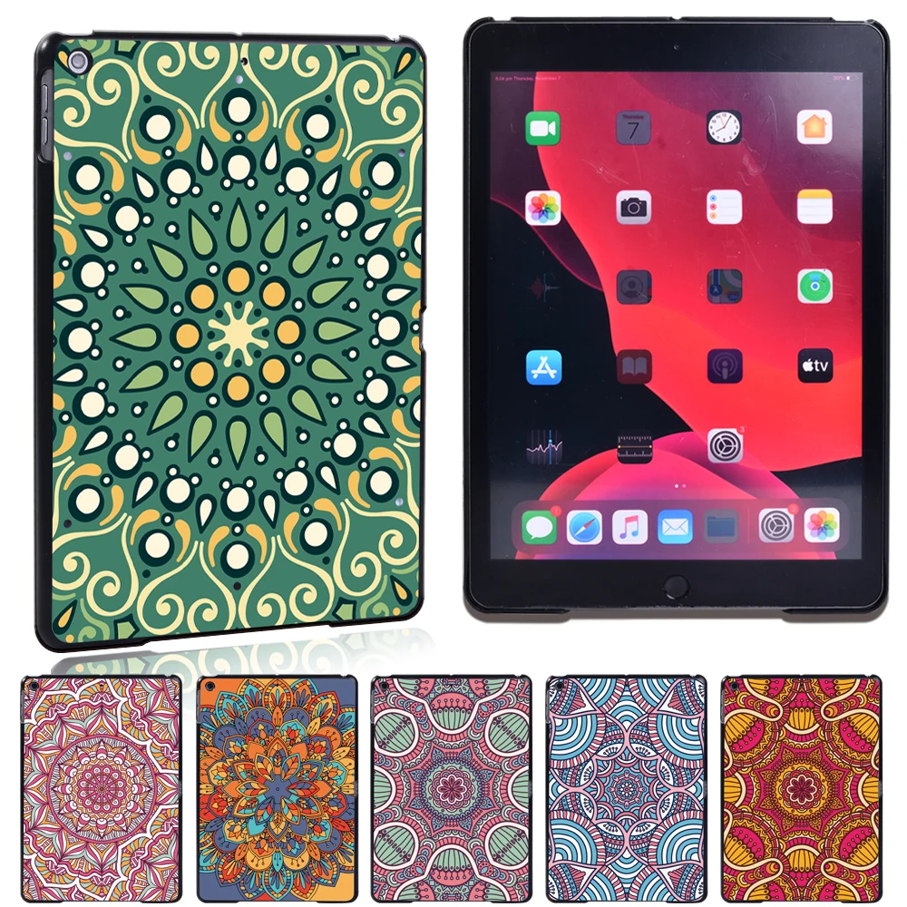 

For Apple IPad Mini1/2/3/4/5/iPad2/3/4/iPad (5/6/7/8th Gen)/Air/Air 2/Air3/Pro New Mandala Anti-fall Hard Tablet Case + Pen