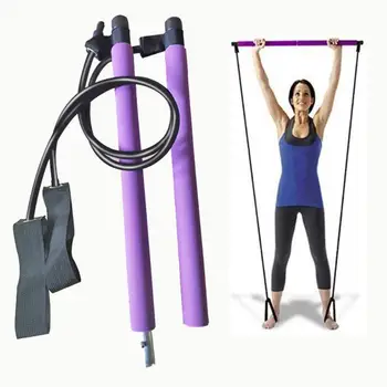 

Multi-functional Yoga Pull Rods Pilates Bar Stick with Resistance Band for Home Fitness Sports for Chest-expanding Fitness