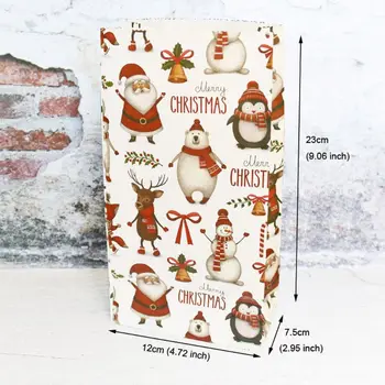 

Christmas Gift Bags with 24 Christmas stickers Reusable Craft Paper Boxes Goodie 67JB