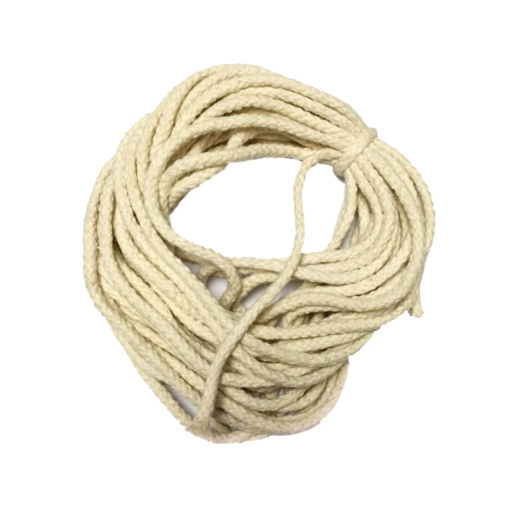 10 Meters Pure Cotton Rope Braided Twisted Cord Twine Sash For DIY Craft 5mm