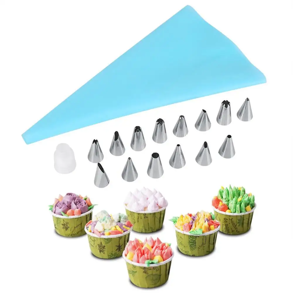 

16Pcs Cake Decorating Nozzles Tips Pastry Cupcake Sugarcraft & Icing Piping Bag Kitchen Baking Accessories