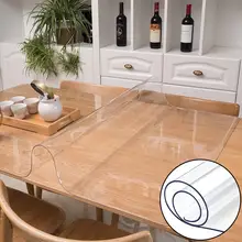 Водонепроницаемый 1 мм прозрачный чехол для стола водостойкий ПВХ Нескользящая скатерть протектор для кухонного декора