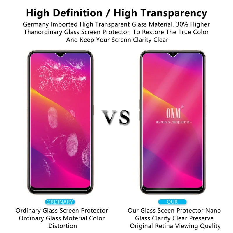 2 шт закаленное стекло для OPPO A5 стекло протектор экрана 2.5D 9H Премиум Закаленное стекло для OPPO A5 защитная пленка