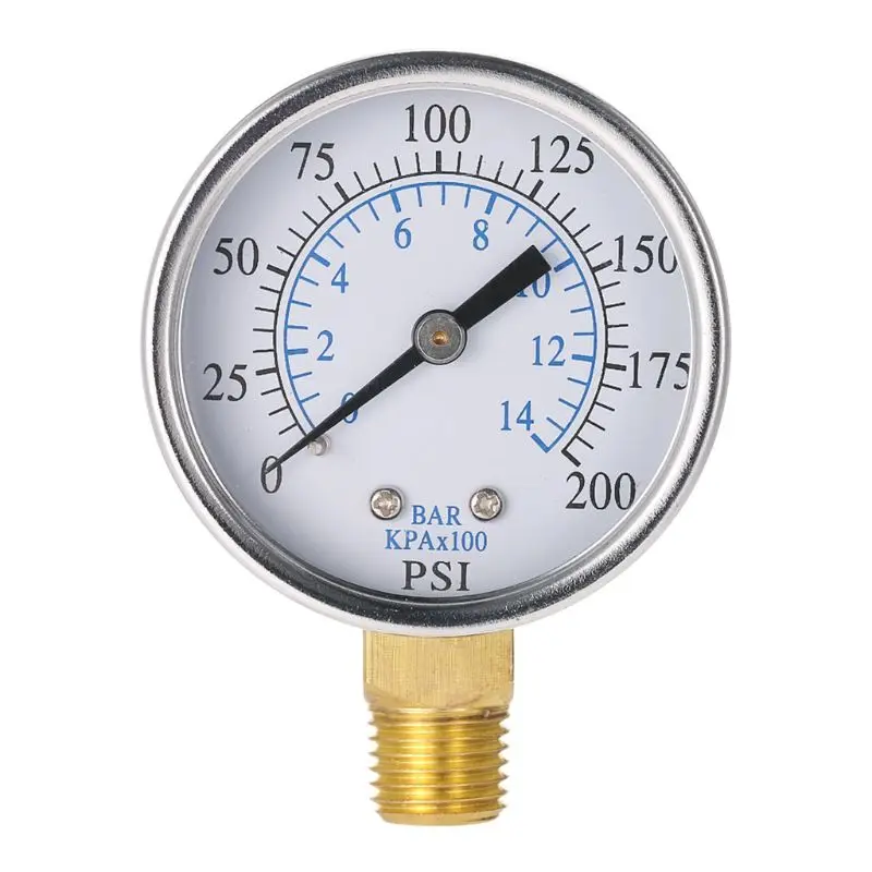 SHOTAY Pressure Gauge,0-14 Bar Air Oil Water Pressure Gauge 1/4 NPT 0-200PSI Manometer 0-14 Bar Side Mount