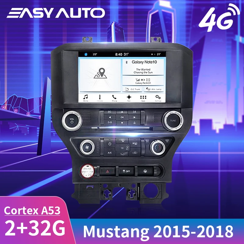 

Car Radio Multimedia Video Player GPS Navigation for Ford Mustang 2015-2018 Support Google Map Bluetooth WiFi Build in Carplay