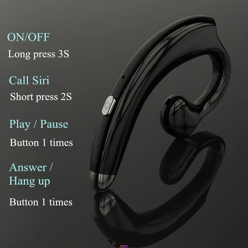 Bone Conduction Wireless Bluetooth Business Headphones Sport Stereo Earpiece with Sweatproof Noise Reduction Headsets