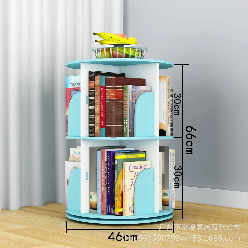 Простая вращающаяся на 360 градусов книжная полка Детская Рамка для картин студенческий простой книжный шкаф полка органайзер - Цвет: style4       46x66cm