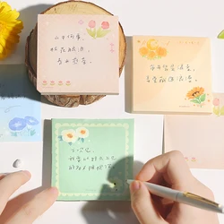 Bloc Notes autocollants dessin animé fleurs, étiquette autocollante Kawaii pour journal intime, Scrapbooking, Diy bricolage, 100 feuilles/paquet, 800 