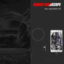 Прочный эндоскоп нежного дизайна AN97 5,5 мм 6 светодиодный мини-камера эндоскоп с мягким проводом Micro USB инспекционный бороскоп