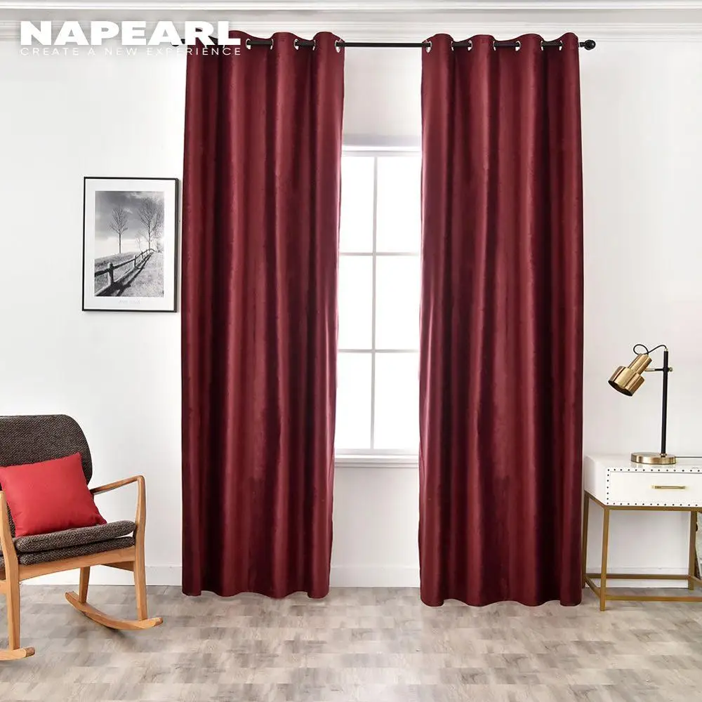 NAPEARL 1 шт. 100% затемненные занавески однотонный дизайн современные элегантные