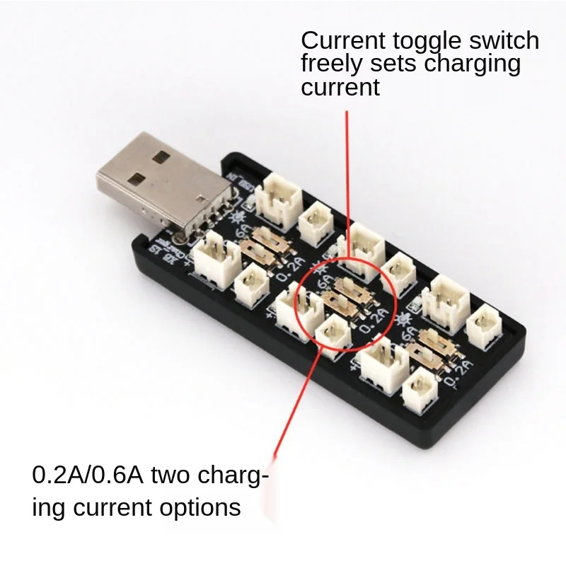 Chargeur multiport 6 en 1 pour batteries LiHv 1S avec connecteurs Micro JST et Molex