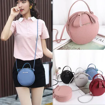 

Circular Design Women Shoulder Bag Leather Women's Crossbody Messenger Bags Ladies Purse Female Round Bolsa Handbag Phone Bag