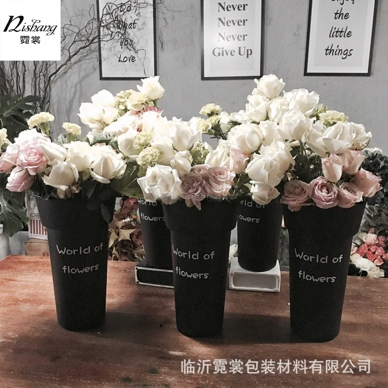 

Colorful Plastic Flower Gardening Bucket Flower Arranging Bucket Korean Style Circle Dull Polish Water Storage Tank Plastic Gard