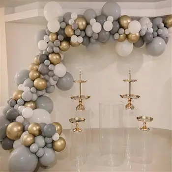 

177pcs/set Balloon Garland Arch Kit 5/10/12/18 inch Macaron Gray Gold White Balloons Set for Birthday Wedding Baby Shower Party