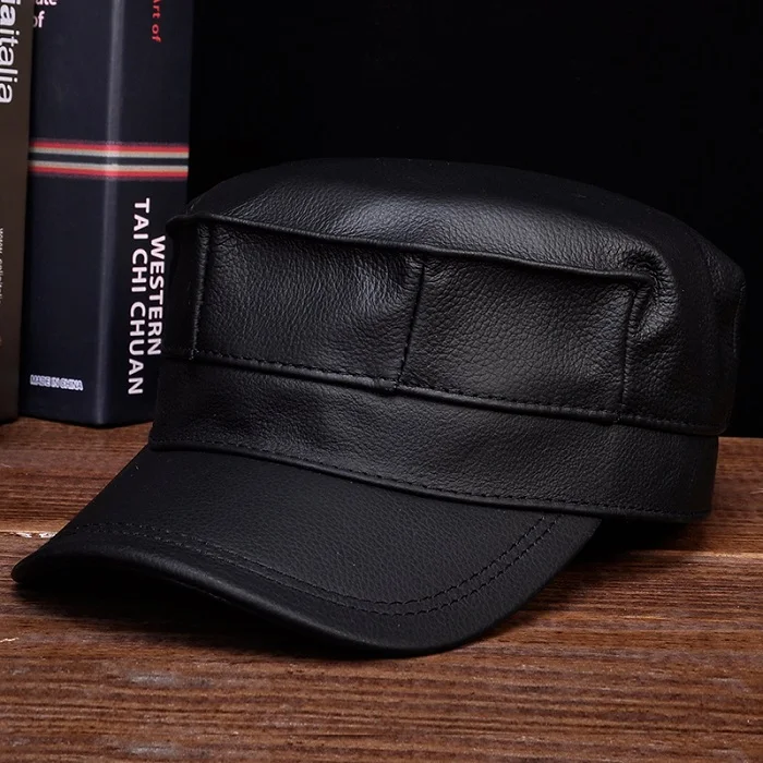 BLACK HL059 мужская бейсбольная Кепка из натуральной кожи, фирменная Новинка, весенняя, из натуральной кожи, для взрослых, прочные, регулируемые армейские кепки/Кепки - Цвет: BLACK