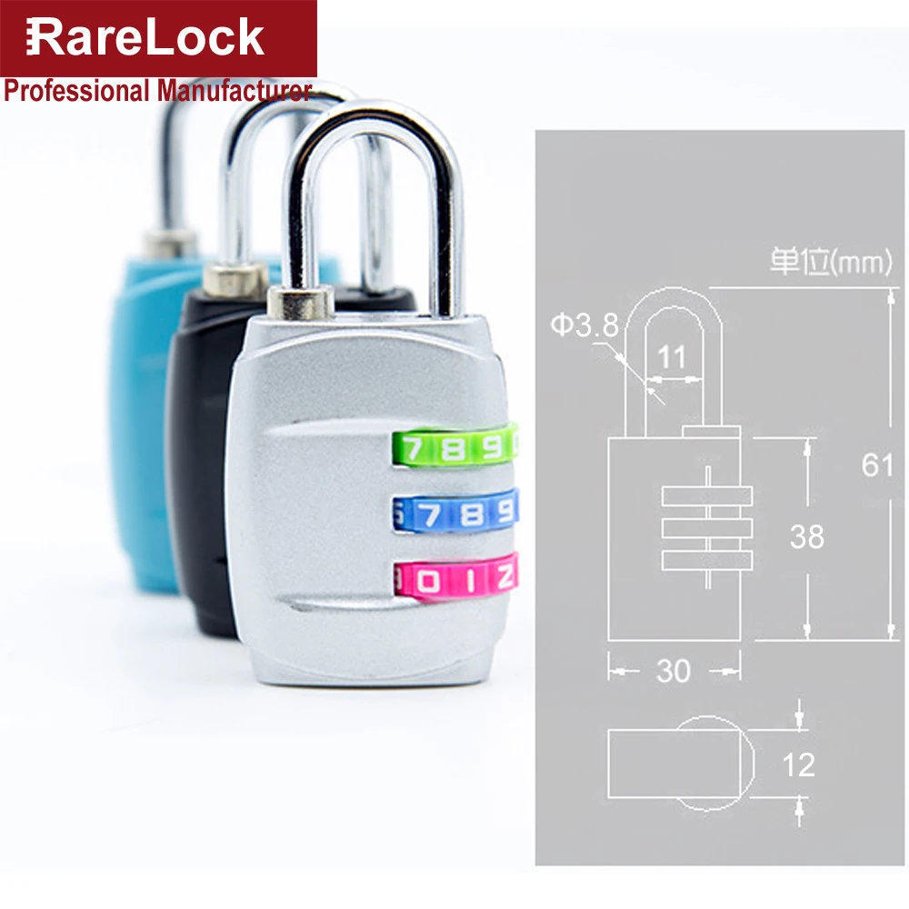 Rarelock 61*30 мм комбинированный безопасный кодовый замок висячий замок для багажа сумка на молнии рюкзак сумка чемодан ящик шкаф замки