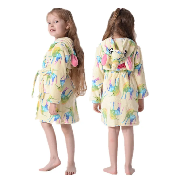 Kigurumi/Детские Банные халаты с капюшоном и единорогом; детский банный халат со звездами и радугой; пижамы для мальчиков и девочек; ночная рубашка; детская одежда для сна
