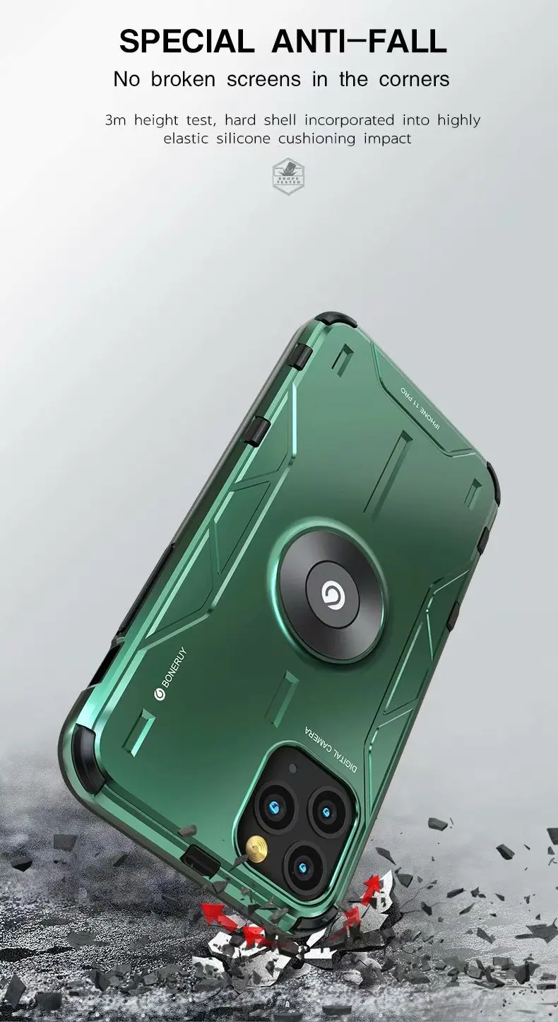 BOBYT для iPhone 11 Pro Max XS XR Magic Shield Алюминиевый Чехол CNC металлический жесткий чехол с функцией подставки