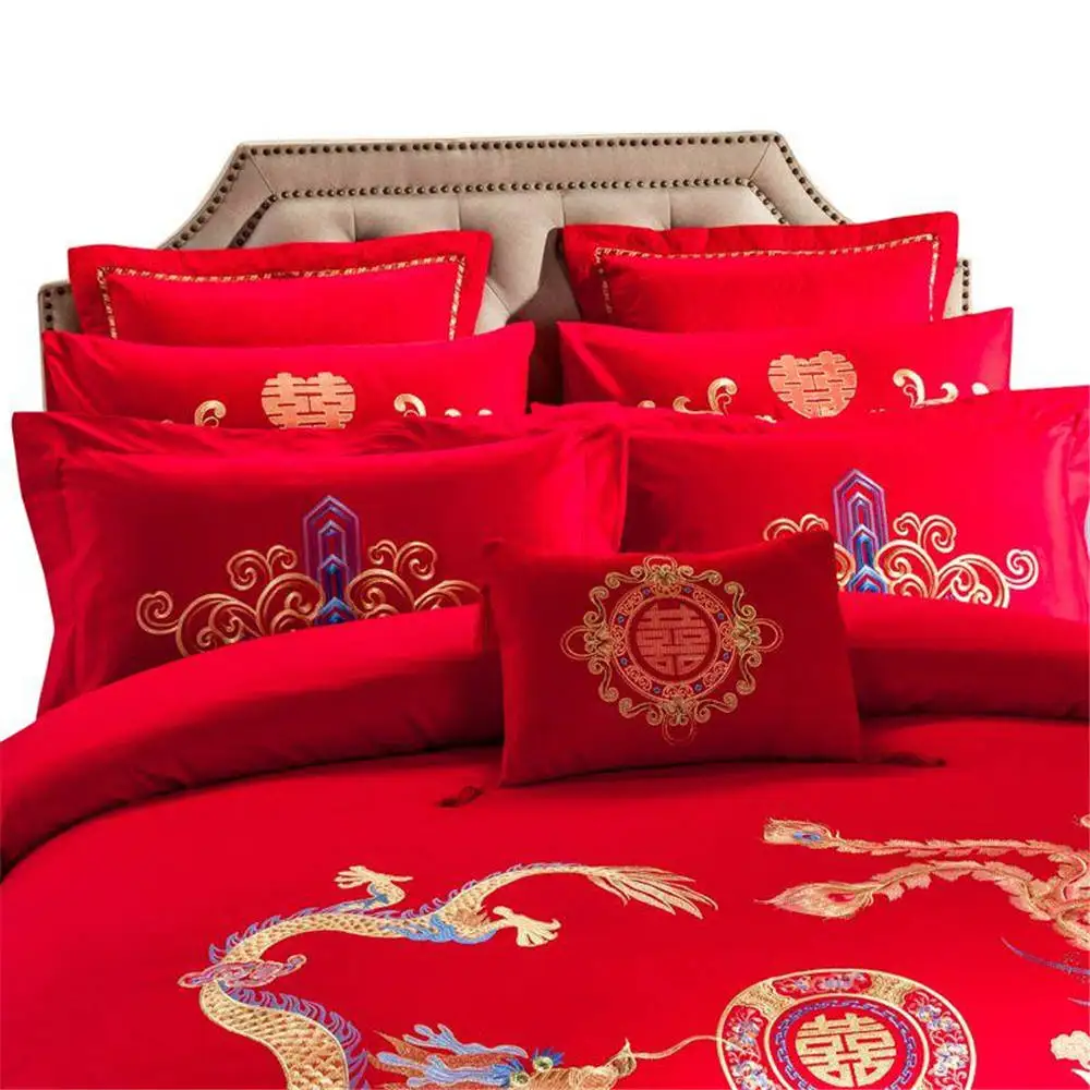 Праздничный одеяло Постельное белье s queen king size 4/6 шт. домашний текстиль для пары из хлопка с кружевами из Постельное белье крышка дизайн