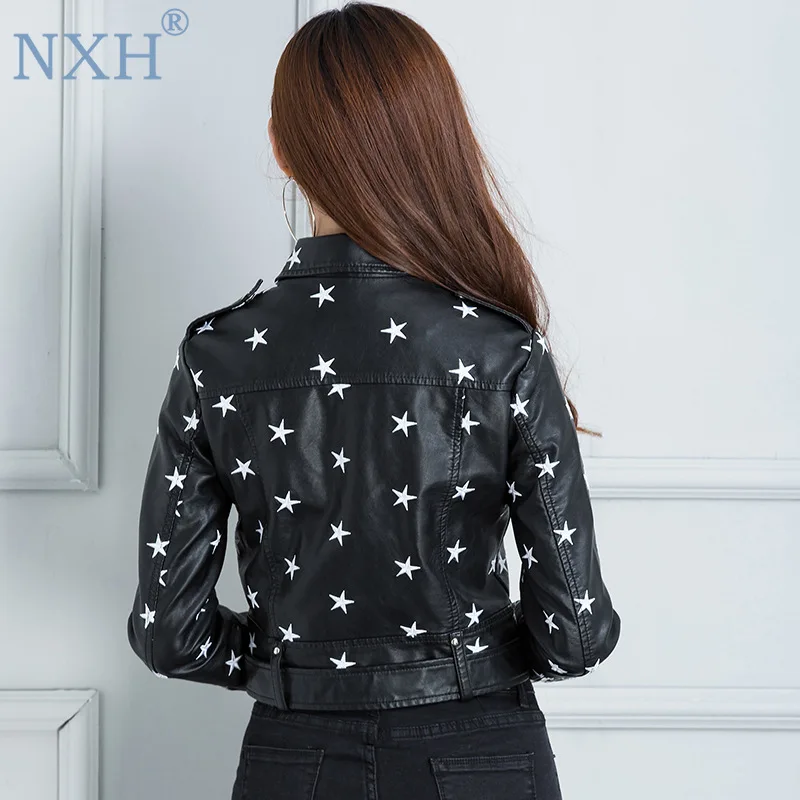 Куртка NXH уличная мода куртка из искусственной кожи новинка 2018 Женская